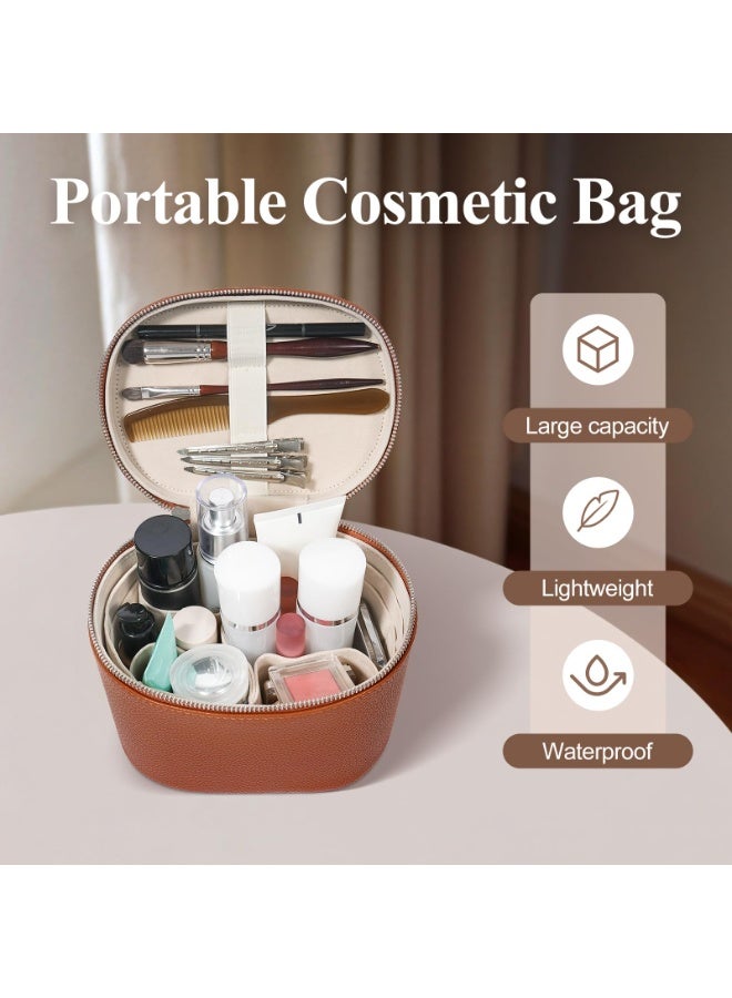 Makeup Bag Travel Makeup Bag with Compartments and Handle Portable Toiletry Bag for Women - Image 5